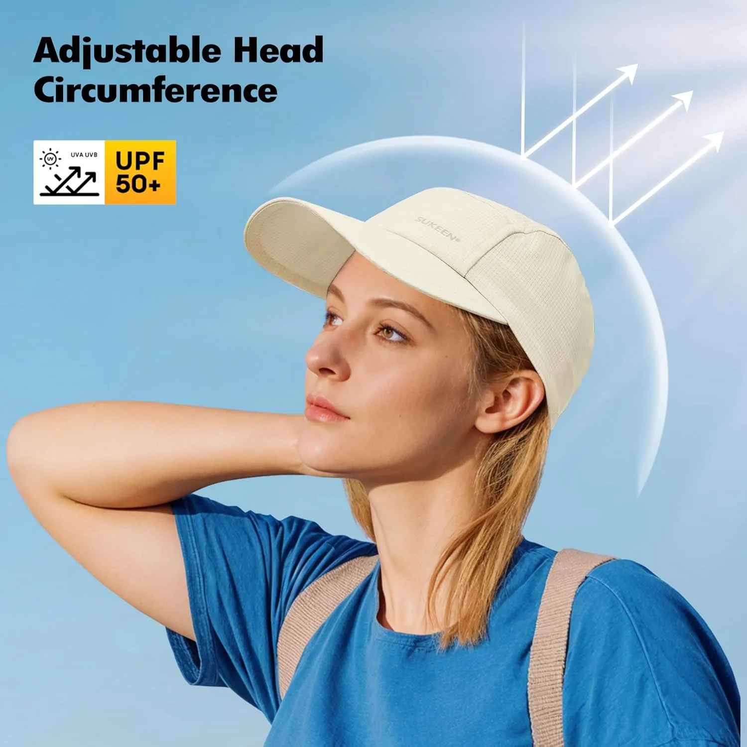 Sukeen Lightweight Sun Hat for Women Men,Quick Drying Baseball Cap UPF50  Running Hats Foldable Sport Cap for Outdoor Daily