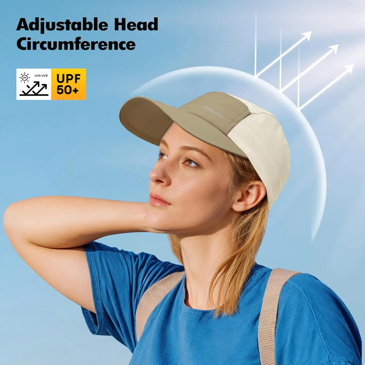 Sukeen Lightweight Sun Hat for Women Men,Quick Drying Baseball Cap UPF50  Running Hats Foldable Sport Cap for Outdoor Daily