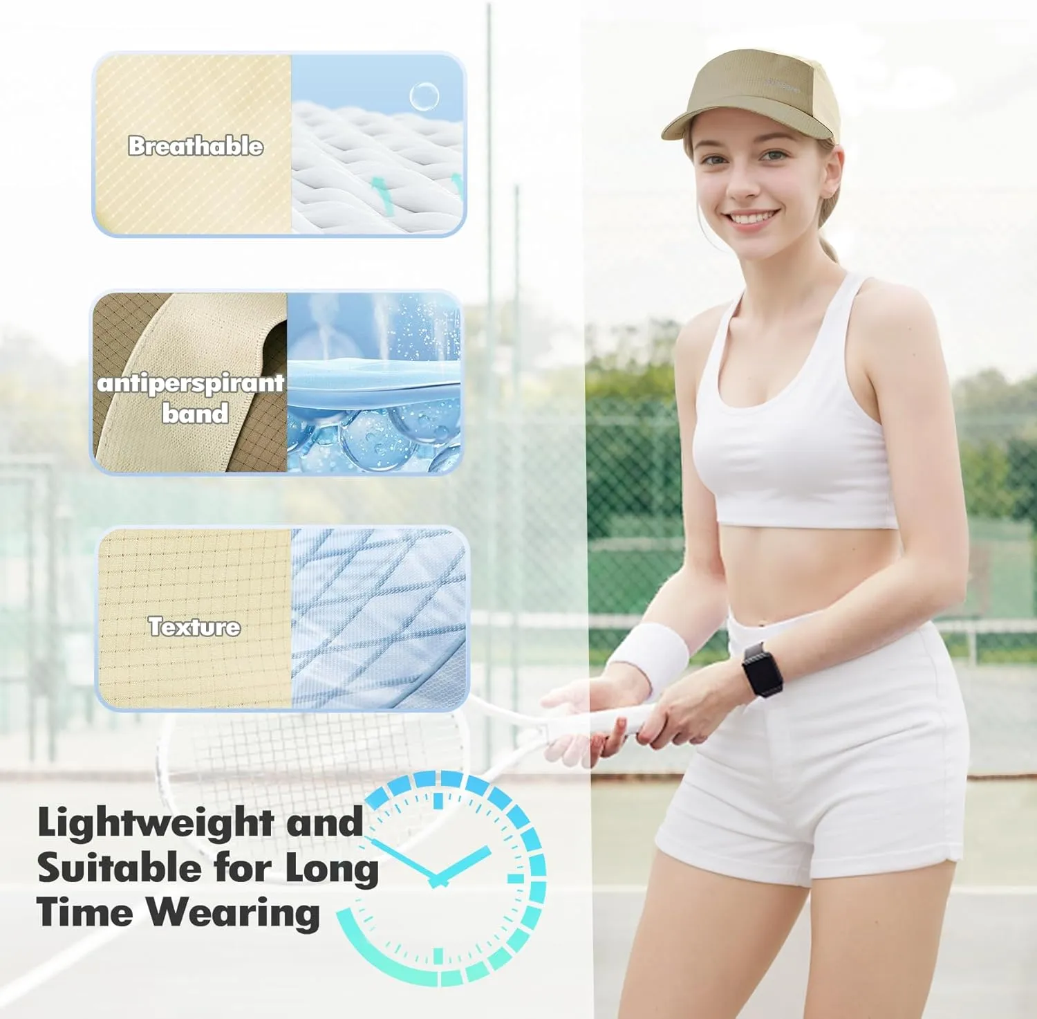 Sukeen Lightweight Sun Hat for Women Men,Quick Drying Baseball Cap UPF50  Running Hats Foldable Sport Cap for Outdoor Daily