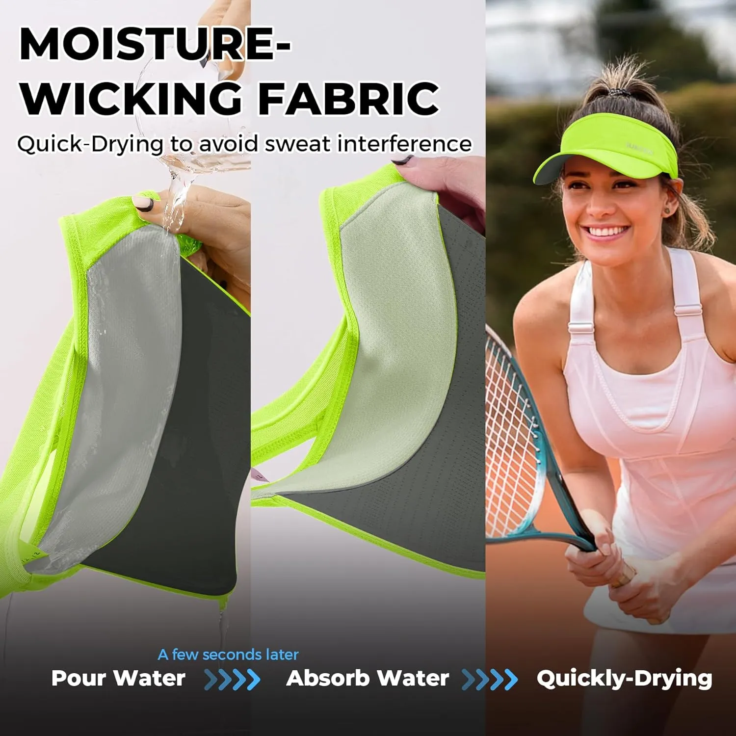 Sukeen Sports Sun Visor Men Women Lightweight Packable Cooling Stretchy Visor Hat for Running, Tennis, Golf