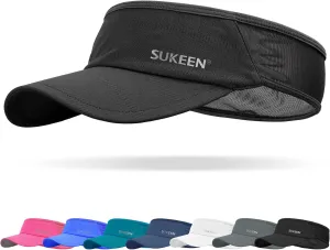 Sukeen Sports Sun Visor Men Women Lightweight Packable Cooling Stretchy Visor Hat for Running, Tennis, Golf