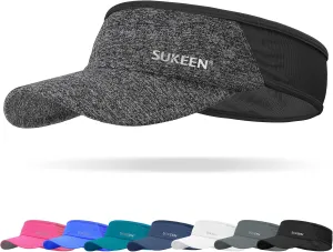 Sukeen Sports Sun Visor Men Women Lightweight Packable Cooling Stretchy Visor Hat for Running, Tennis, Golf