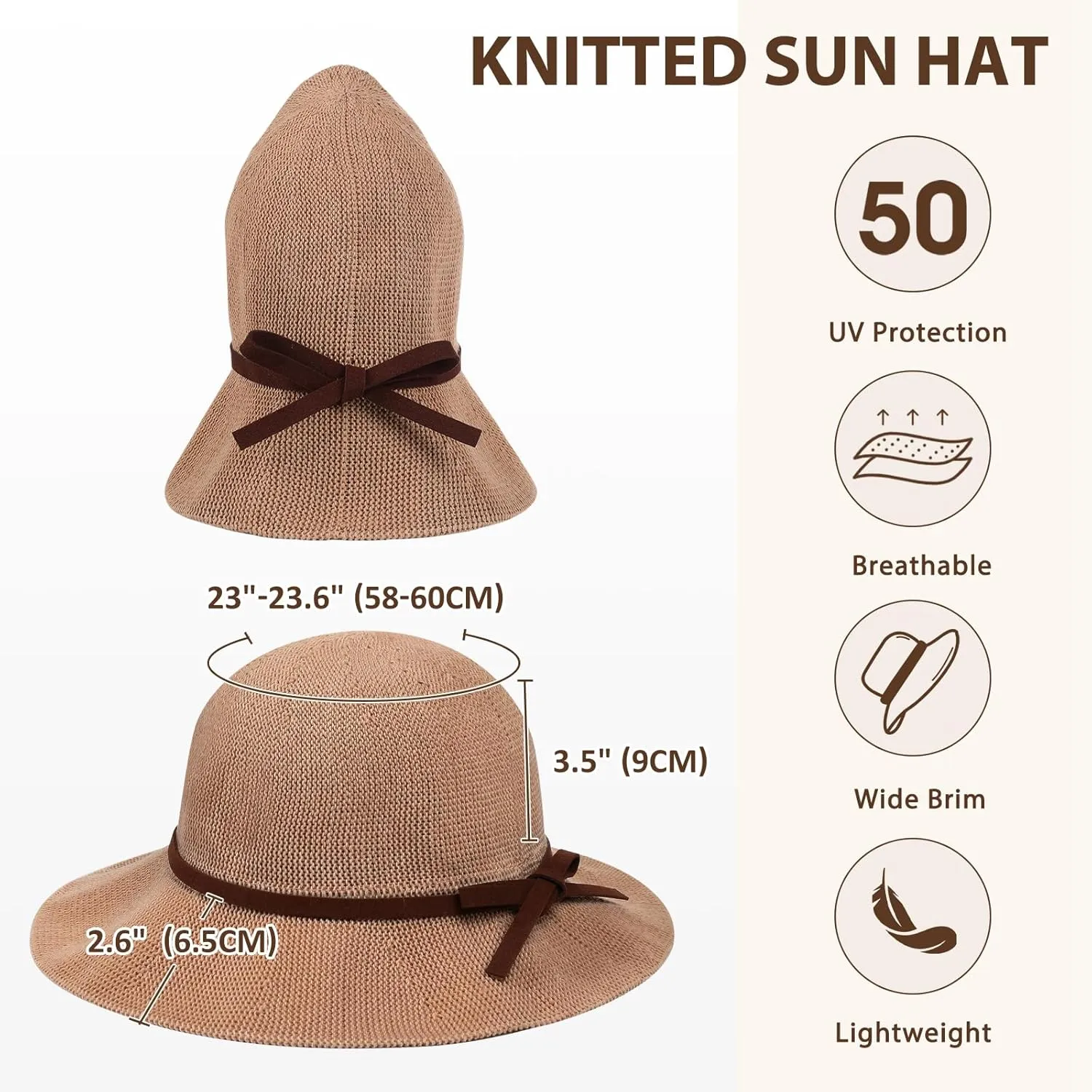 Summer Sun Hats for Women Wide Brim Beach Hats for Women UPF 50  Travel Foldable Beach Hat Floppy Knitted Sun Hat