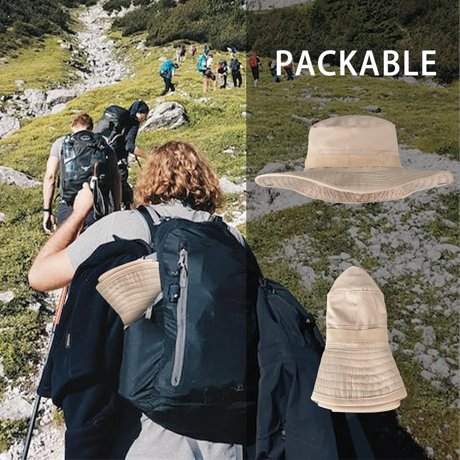 Sun Hats for Men Women Bucket Hat UPF 50  UV Protection Boonie Hat for Safari Fishing Hiking Garden Beach