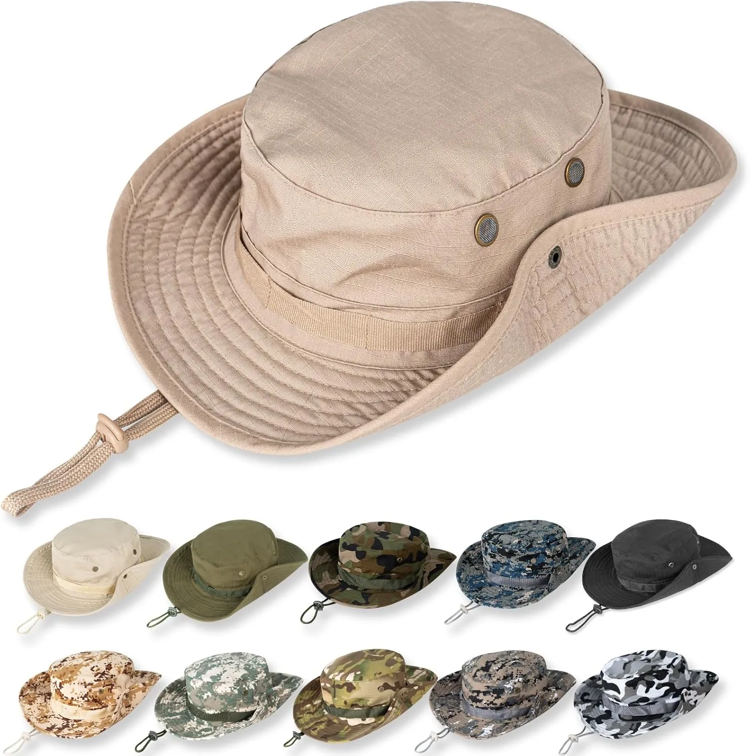 Sun Hats for Men Women Bucket Hat UPF 50  UV Protection Boonie Hat for Safari Fishing Hiking Garden Beach