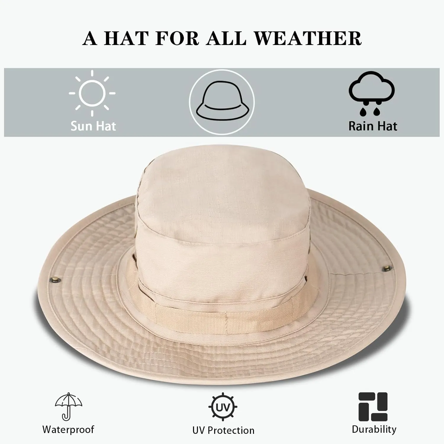 Sun Hats for Men Women Bucket Hat UPF 50  UV Protection Boonie Hat for Safari Fishing Hiking Garden Beach