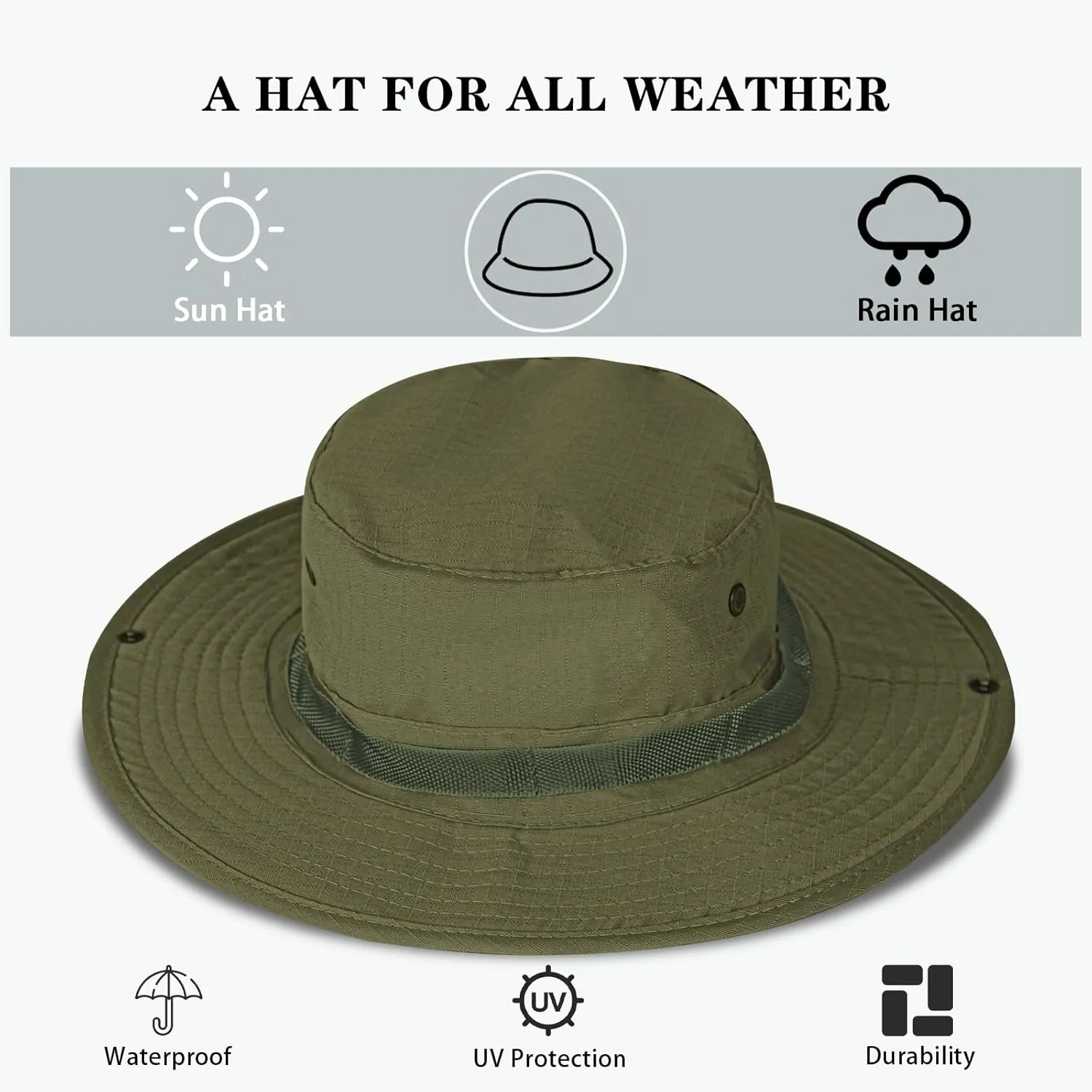 Sun Hats for Men Women Bucket Hat UPF 50  UV Protection Boonie Hat for Safari Fishing Hiking Garden Beach