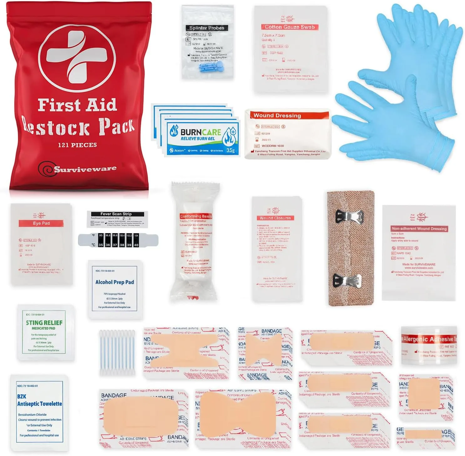 Surviveware Waterproof Premium Survival First Aid Kit - Survival Emergency Preparedness for Travel Camping Gear, Survival Kit and Outdoor Emergencies - HSA & FSA Eligible Survival Kit