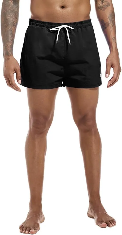 Swim Trunks Mens 3 Inch Mesh Liner Men's Swimwear Bathing Suit Short Swimming Trunks for Men Beach Shorts