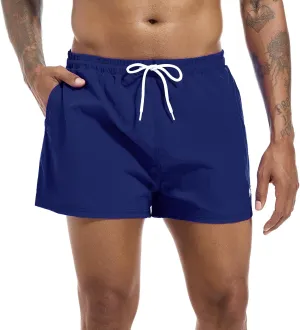 Swim Trunks Mens 3 Inch Mesh Liner Men's Swimwear Bathing Suit Short Swimming Trunks for Men Beach Shorts