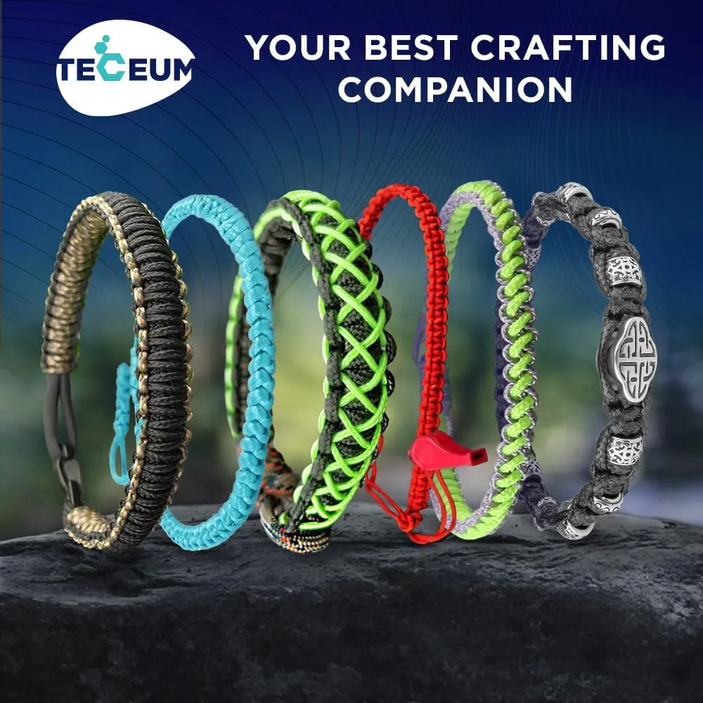 TECEUM Micro Paracord  1.18 mm X 125 ft  Micro Utility Cord  Thin Braided Paracord Rope  Best for Crafting, DIY Projects, Fishing, Camping  Wind Chime Replacement  Survival Strong String