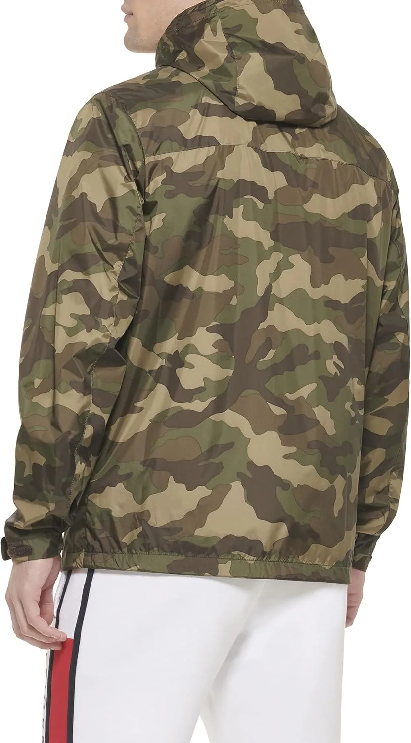 Tommy Hilfiger Men's Lightweight Breathable Waterproof Hooded Jacket