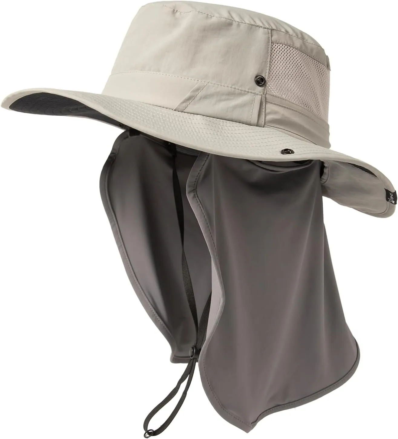 TOP-EX L/XL/XXL UV Protection Mens Sun Hat with Cooling Neck Flap Sunglass Lock Wide Brim Fishing Hats Waterproof & Packable