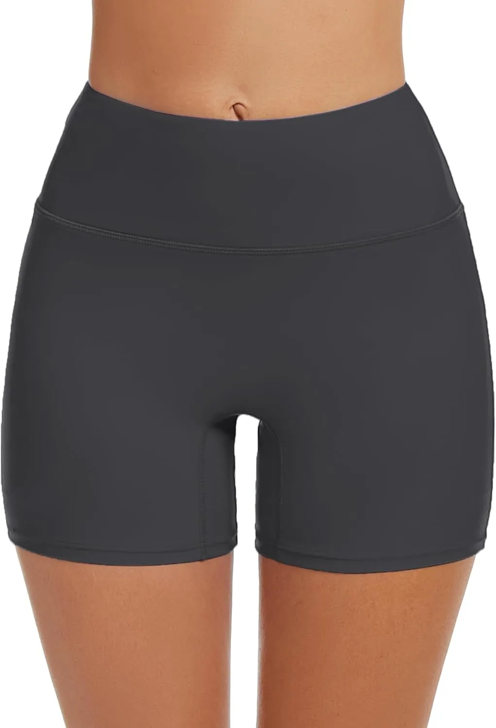 Tournesol Women's Swim Shorts High Waisted Bathing Suit Bottoms Seamless Swimsuit Boy Shorts with Pockets