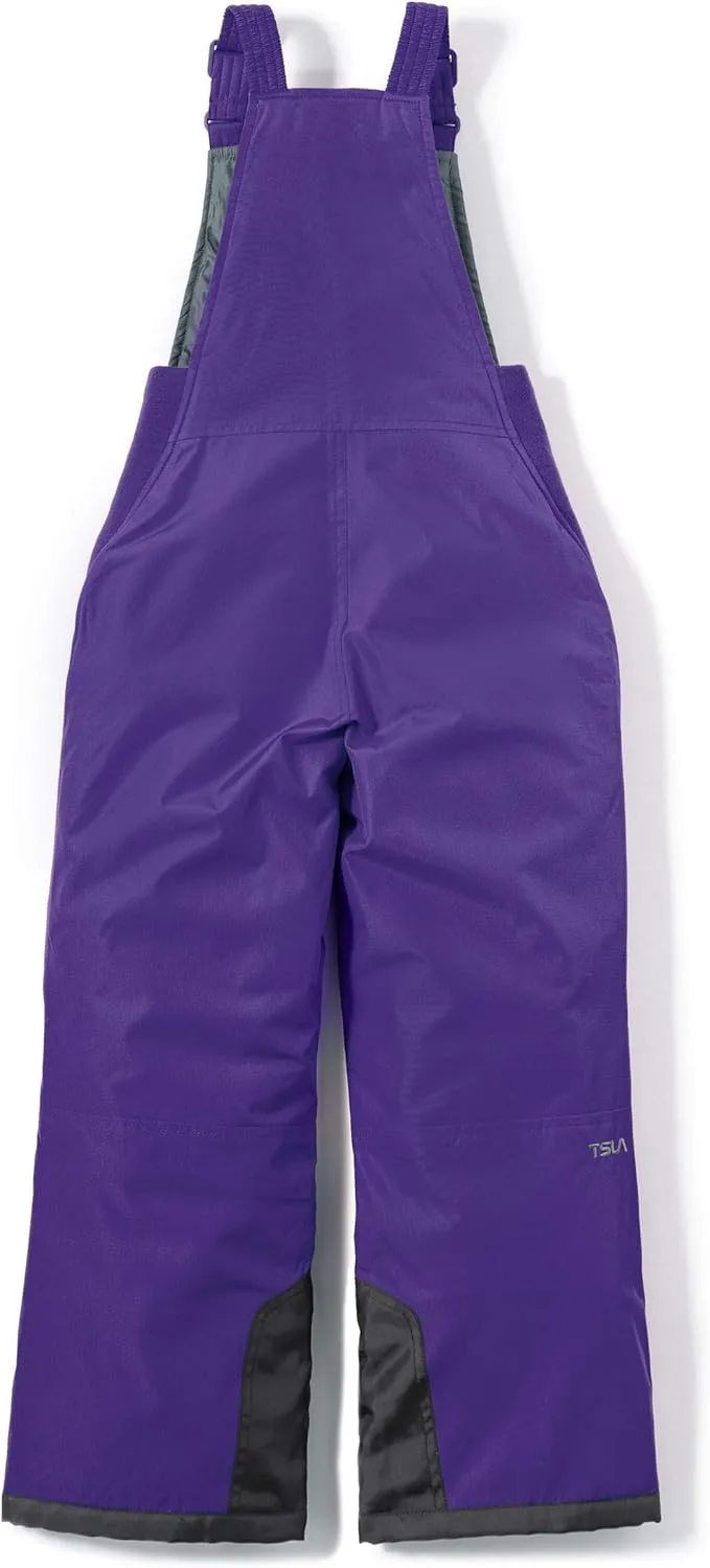 TSLA Kids & Boys and Girls Winter Snow Bibs, Waterproof Insulated Snowboard Overalls, Windproof Ripstop Ski Pants