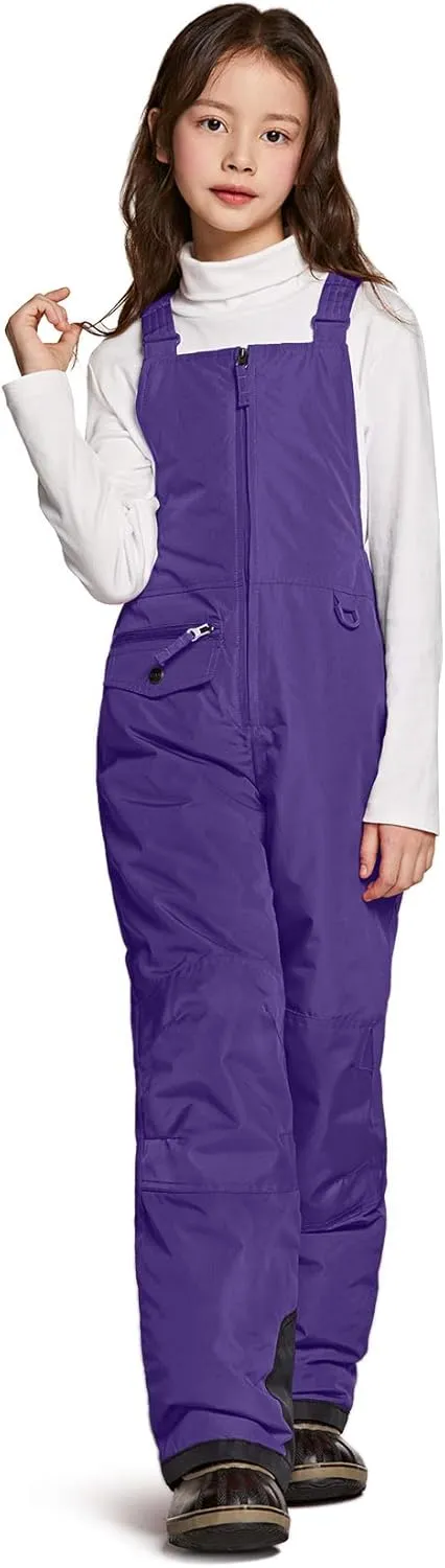 TSLA Kids & Boys and Girls Winter Snow Bibs, Waterproof Insulated Snowboard Overalls, Windproof Ripstop Ski Pants