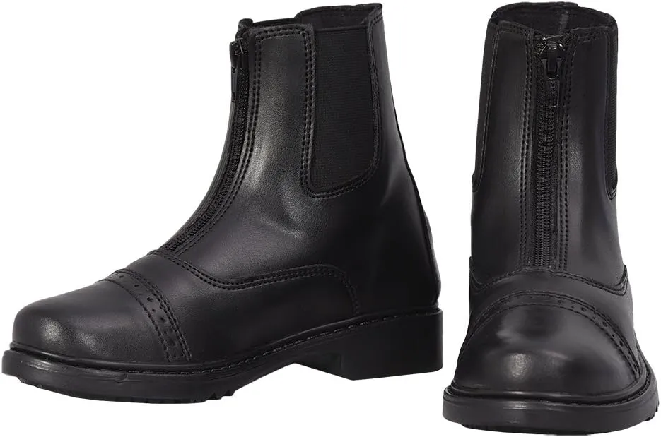 TuffRider Children's Starter Front Zip Paddock Boots, Black, 5