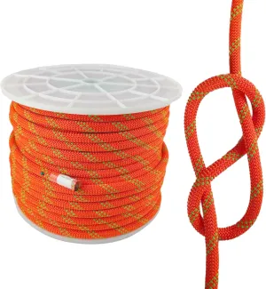 UIAA Static Climbing Rope 11mm, 45M(150FT) Nylon Kernmantle Rappelling Rope for Survival Rescue Cord Rock Mountaineering Climbing Hauling