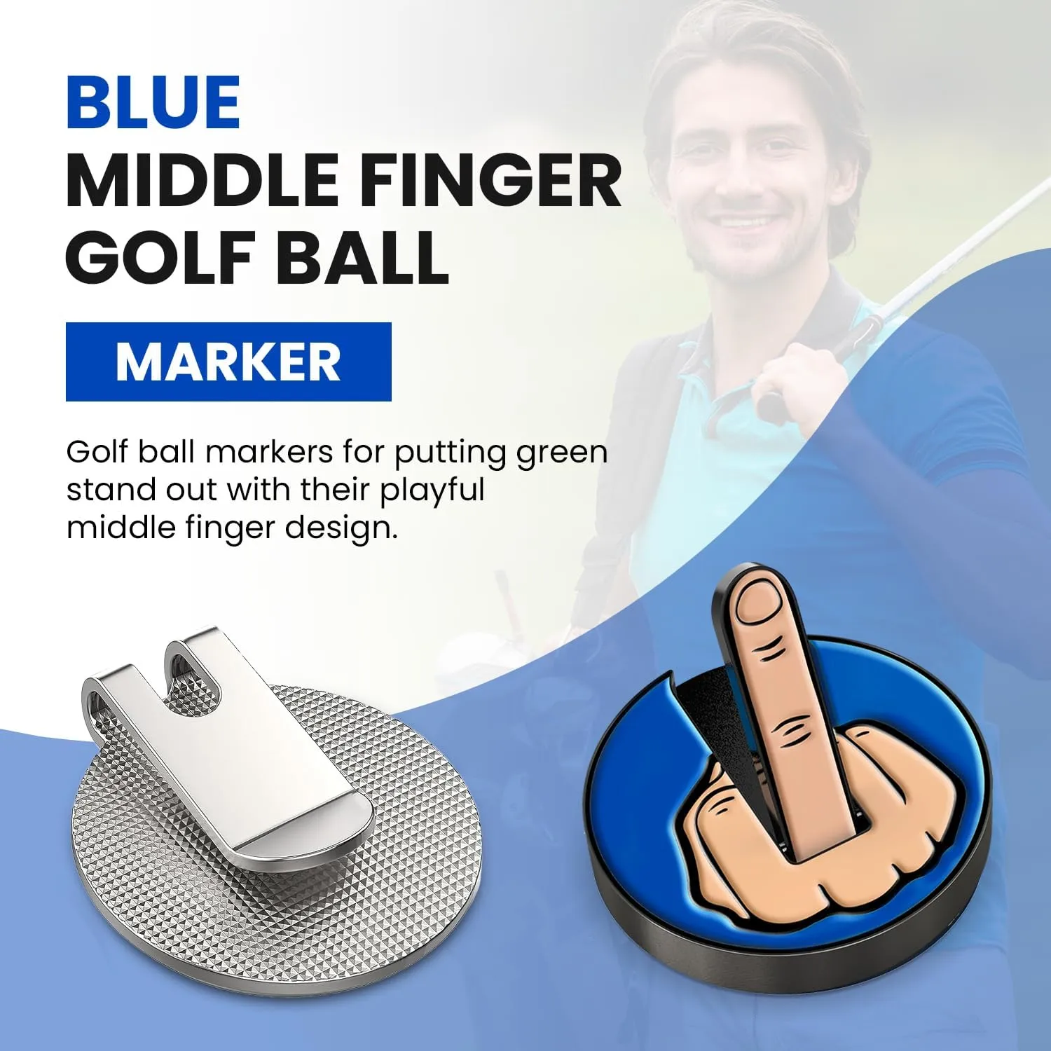 Ultimate Middle Finger Golf Ball Marker | Magnetic Hat Clip | Alignment Ball Mark | Funny Golf Accessory Cap Premium Gift for Golf Enthusiasts