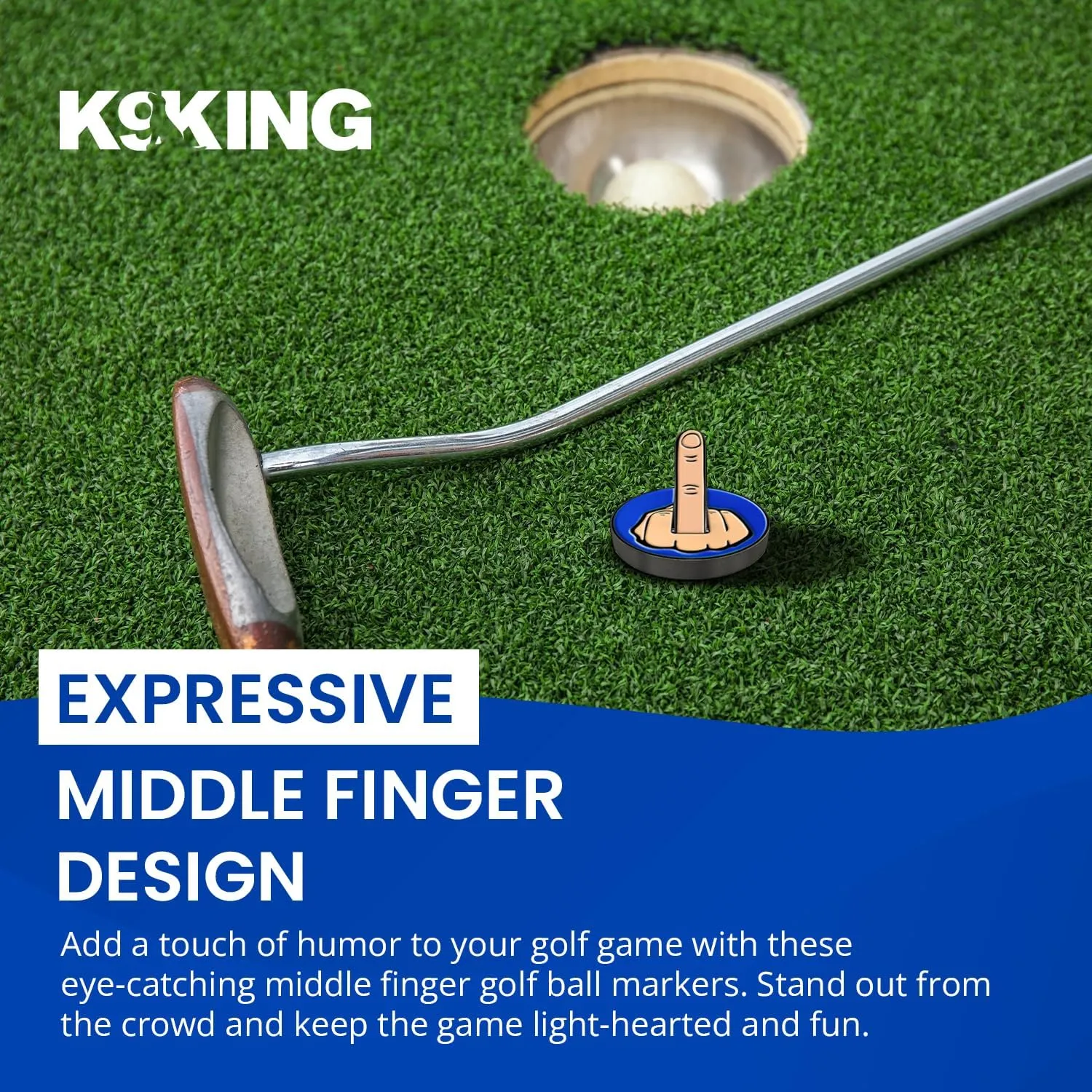 Ultimate Middle Finger Golf Ball Marker | Magnetic Hat Clip | Alignment Ball Mark | Funny Golf Accessory Cap Premium Gift for Golf Enthusiasts