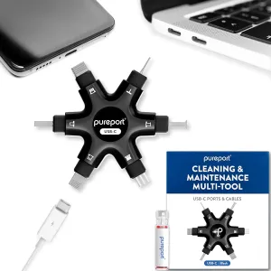 USB-C Multi-Tool Phone Cleaning Kit | Clean Repair & Restore Cell Phone Tablet & Laptop USB C Ports & Cables | Fix Unreliable & Bad Connections | Extend The Life of Your Tech Devices (Black)