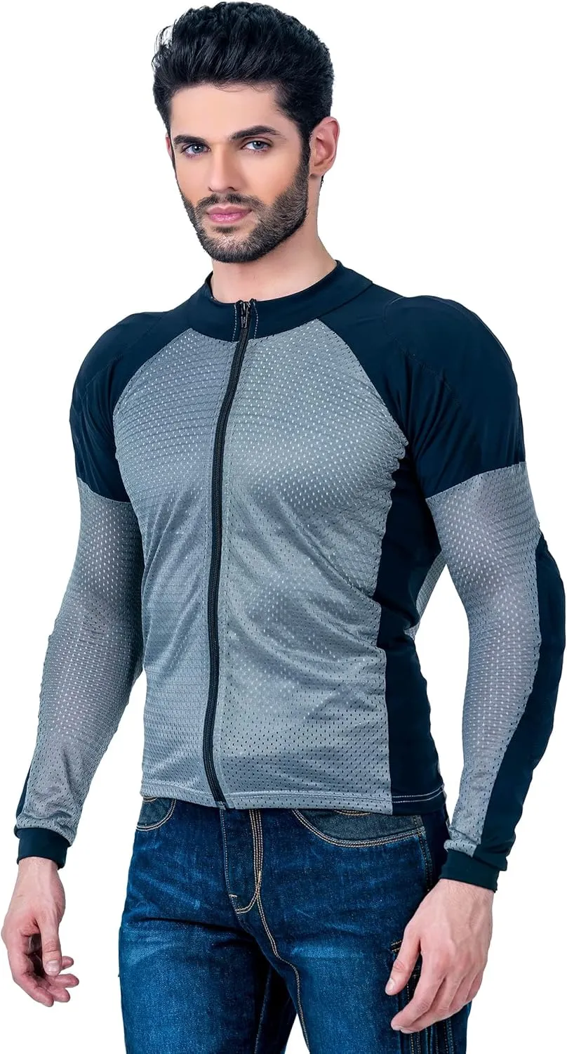 WICKED STOCK Mesh Armored Motorcycle Shirt - CE Level 2 Unisex Motorcycle Protective Shirt for Summer with Removable Padding