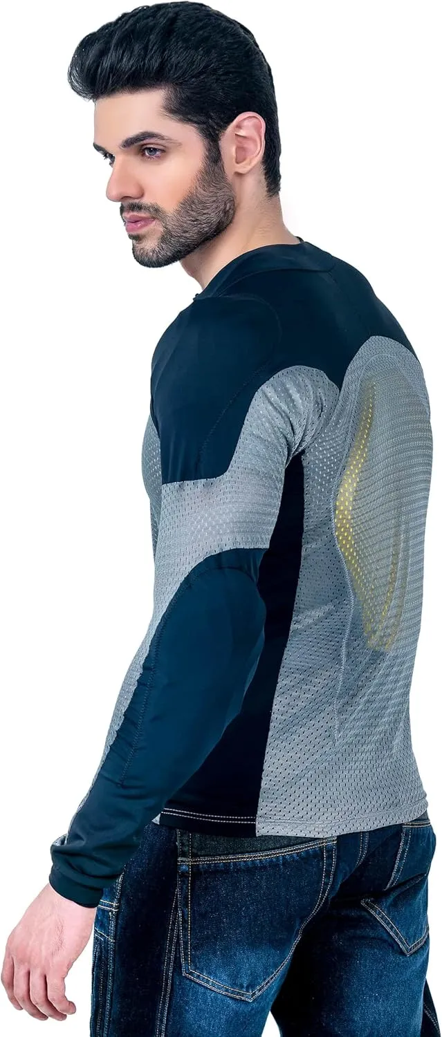 WICKED STOCK Mesh Armored Motorcycle Shirt - CE Level 2 Unisex Motorcycle Protective Shirt for Summer with Removable Padding