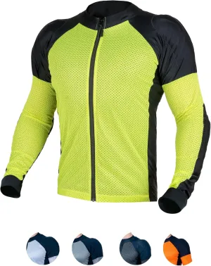 WICKED STOCK Mesh Armored Motorcycle Shirt - CE Level 2 Unisex Motorcycle Protective Shirt for Summer with Removable Padding