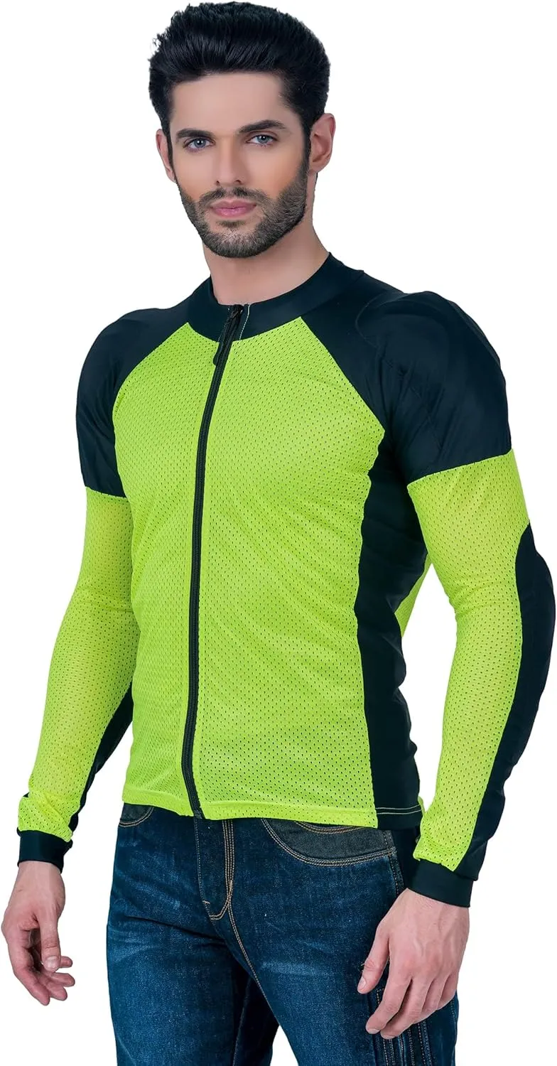 WICKED STOCK Mesh Armored Motorcycle Shirt - CE Level 2 Unisex Motorcycle Protective Shirt for Summer with Removable Padding
