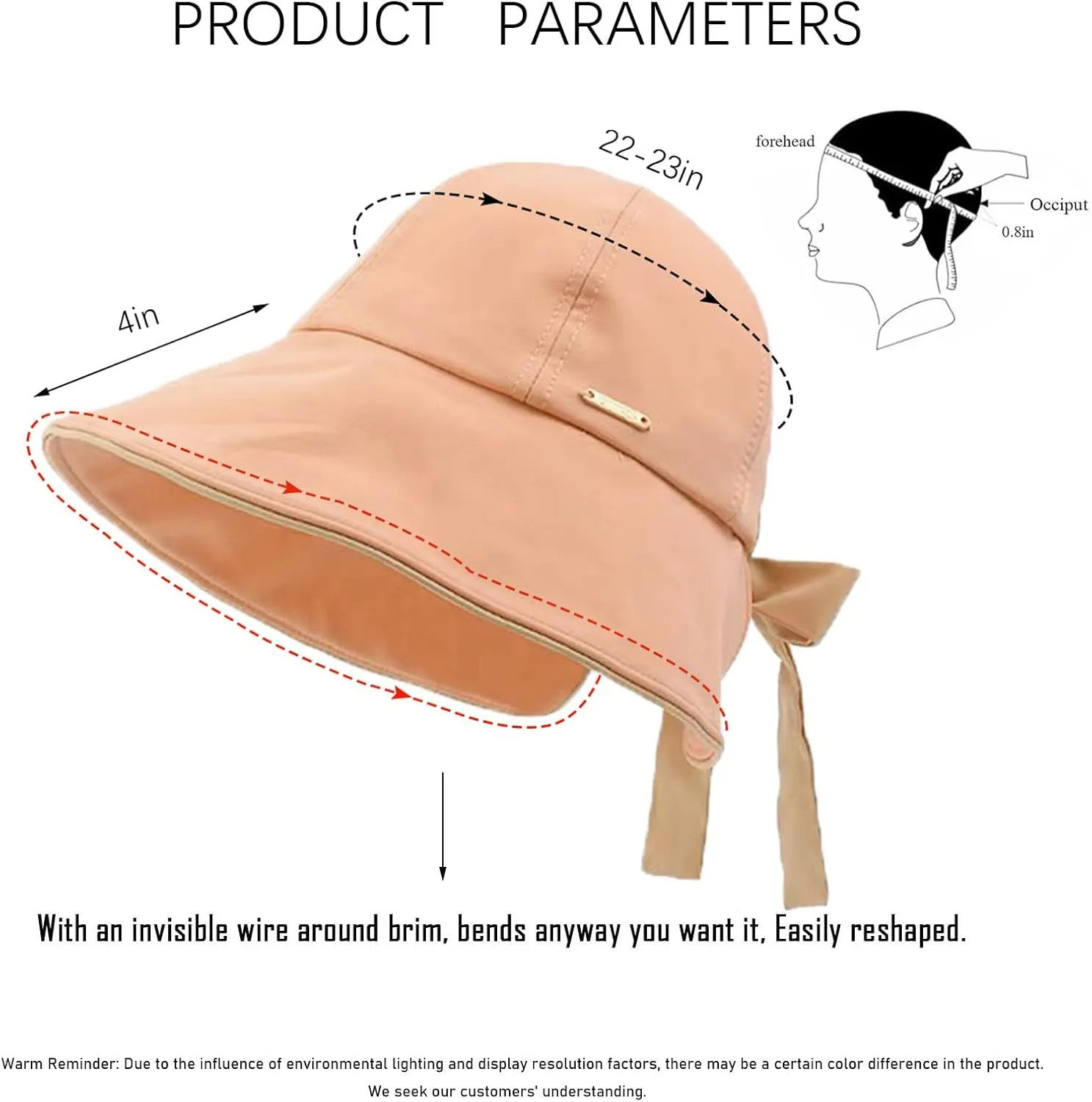 Wide Brim Hats for Woman Foldable Hats Sun Hats for Women uv Protection Bowknot Bucket hat Adjustable hat with Ponytail Hole