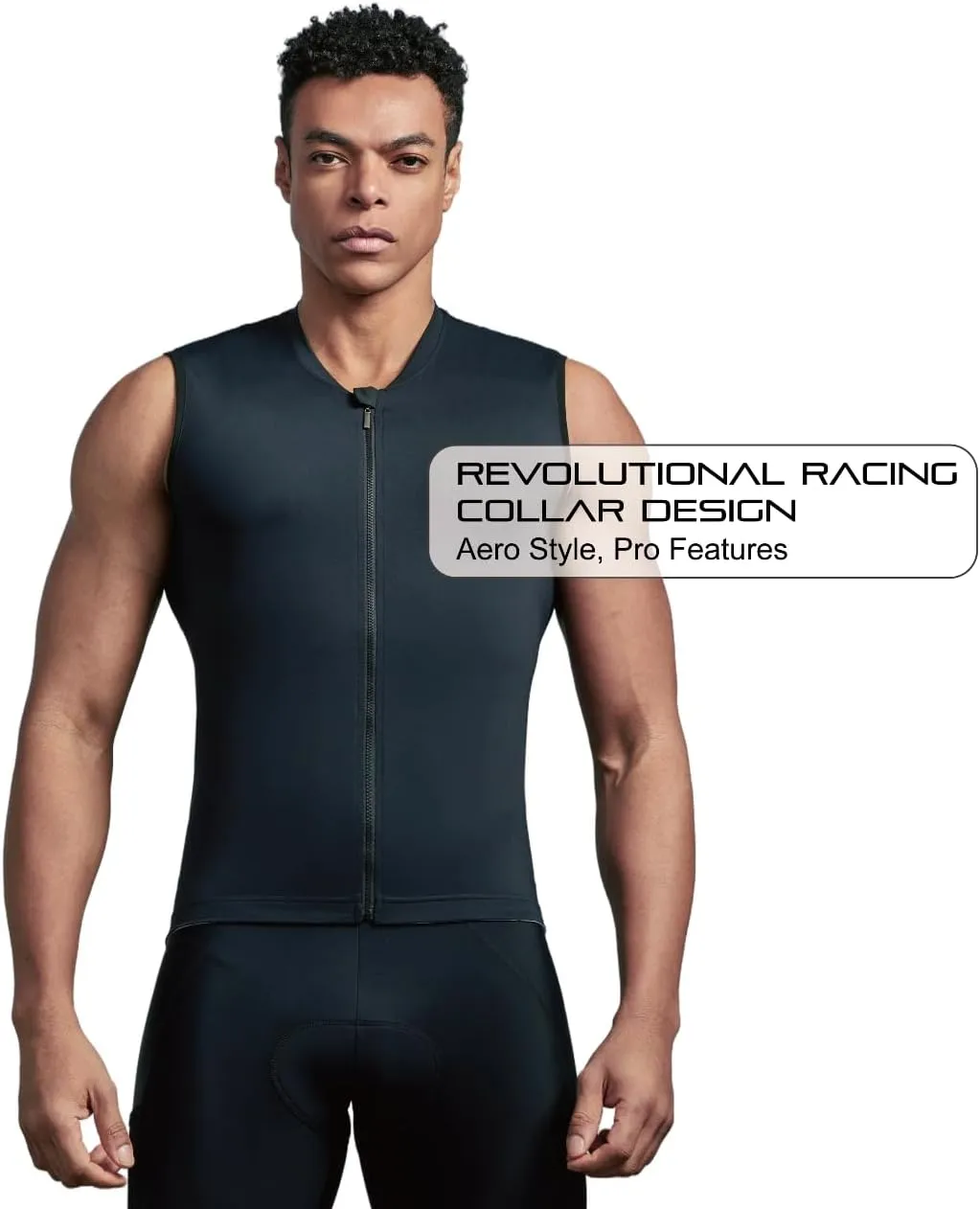 Wind Tunnel Fabric Mens Sleeveless Cycling Jersey Tops Cycling Vest Bike Biking Vest, Reflective Pocket