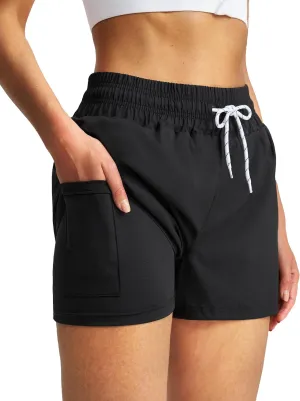 Women's 3''/5''/7'' Swim Board Shorts Quick Dry Beach Shorts with Liner Pockets Swimsuits Bottoms Trunks for Women