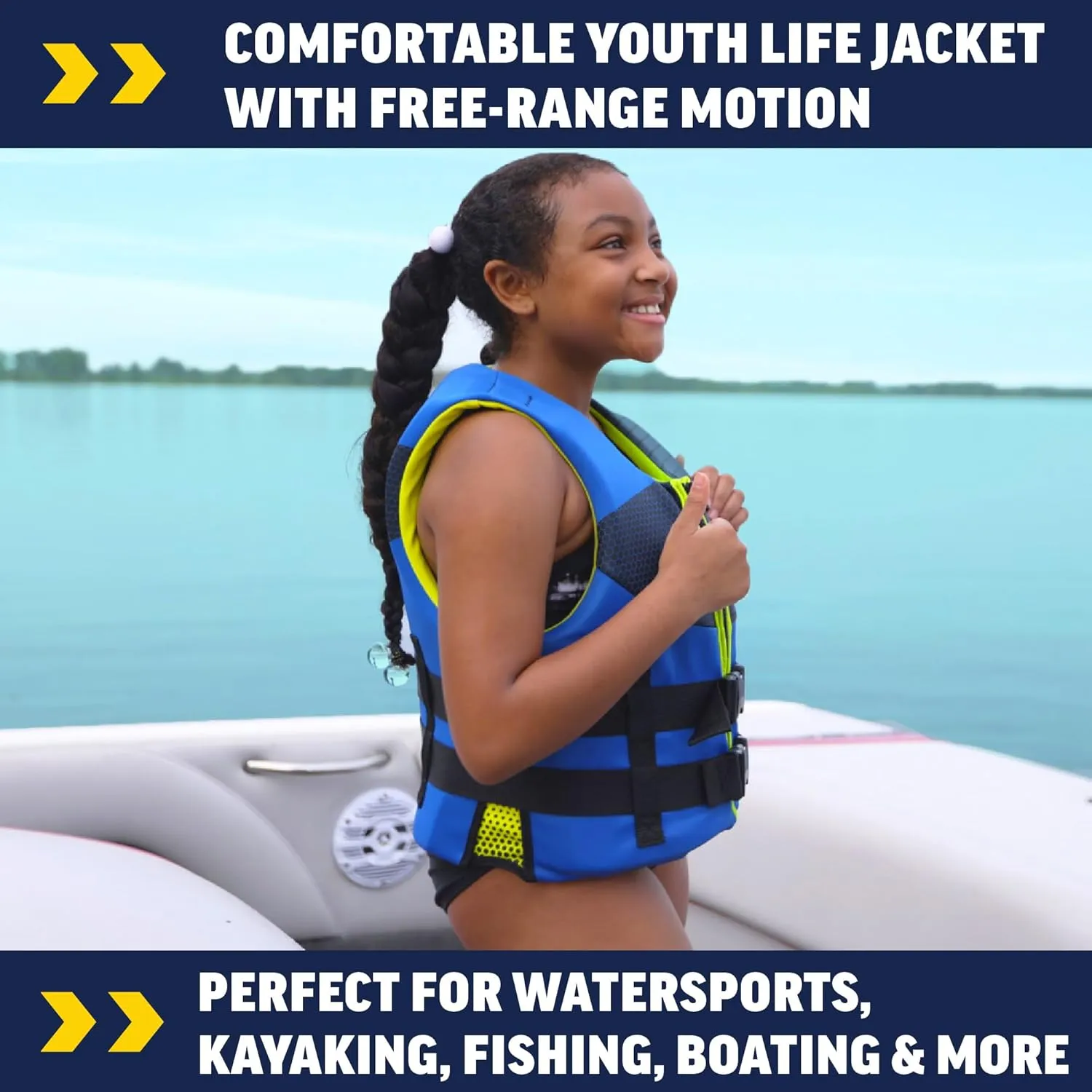 Wow Sports Kids Life Jacket, US Coast Guard Approved Life Vest for Fishing, Kyaking, & Boating PFD