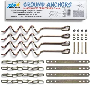 XDP Recreation 70113 Swing Set, Trampoline, & Patio Furniture Metal Ground Anchor Kit Hardware,Bronze