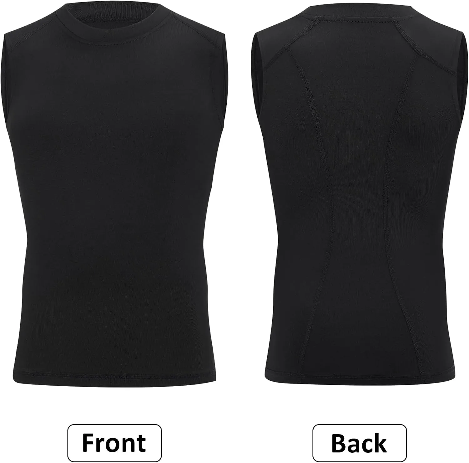 Youth Sleeveless Compression Shirt Boys Athletic Tank Tops Kids Basketball Football Undershirt